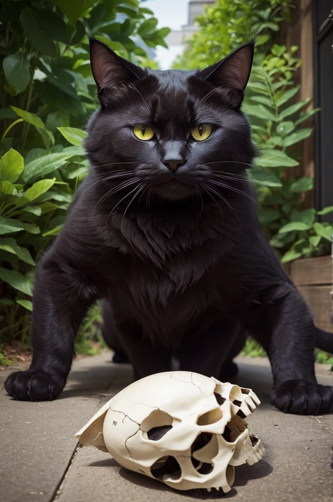 I wanted a monster in the shape of a cat, the head was a skull and the body was full of foliage