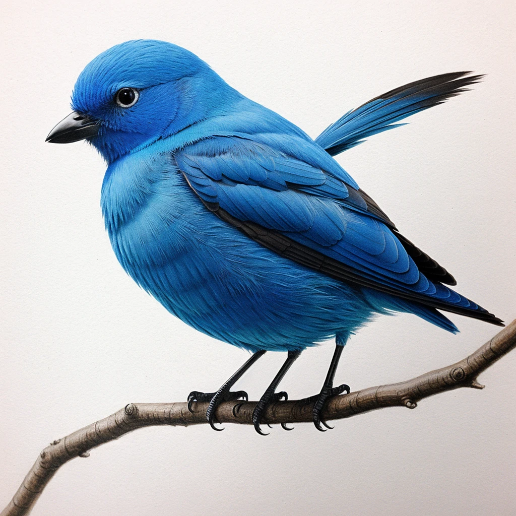 Blue bird drawing

