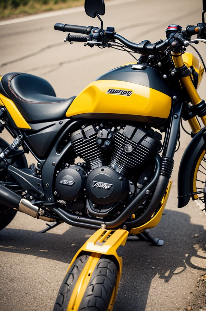 motorbike, yellow cross