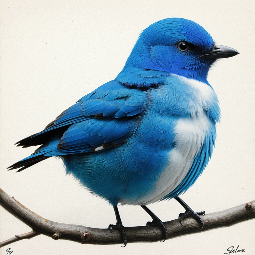 Blue bird drawing