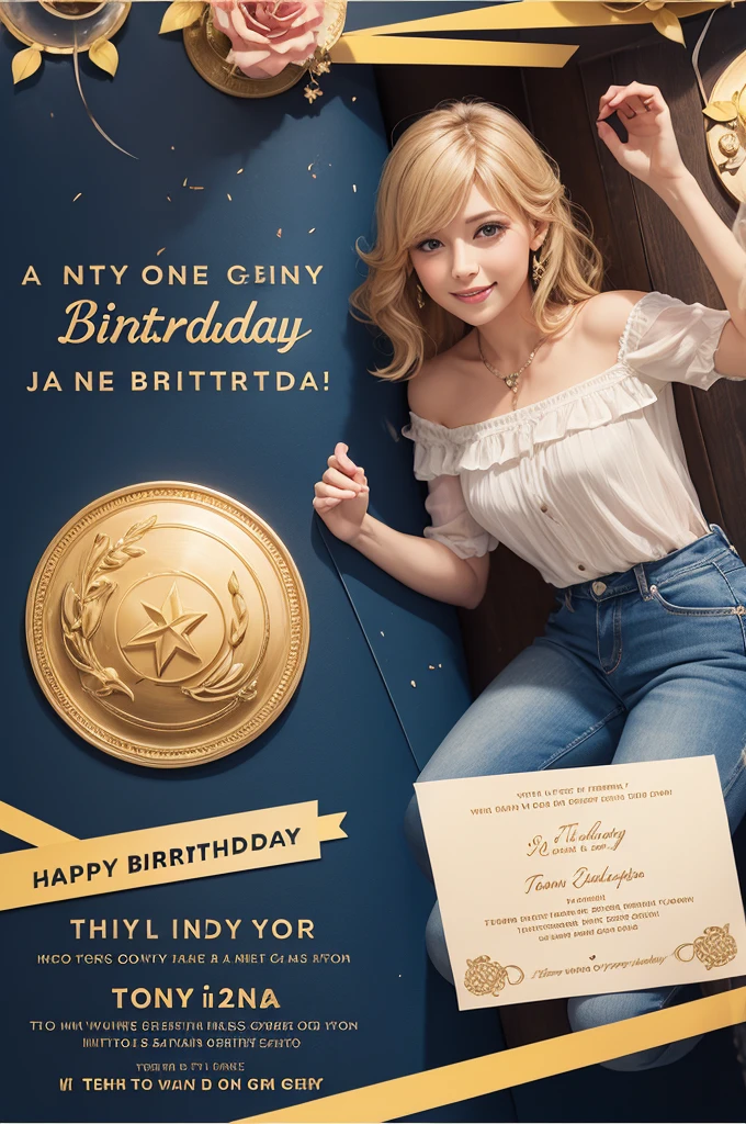 A birthday invitation with the Tony country symbol