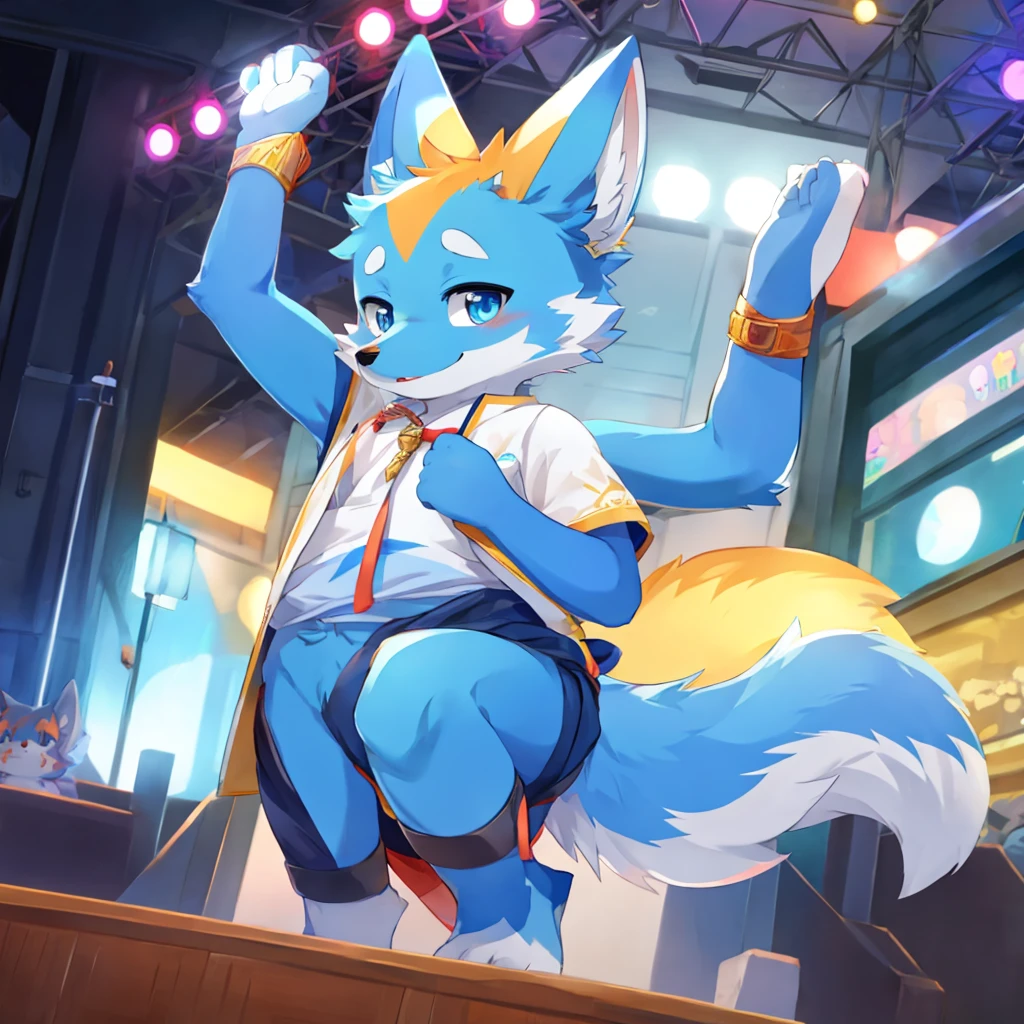 Color and white case、Bright blue male fox,For the audience, permanent,Cute appearance