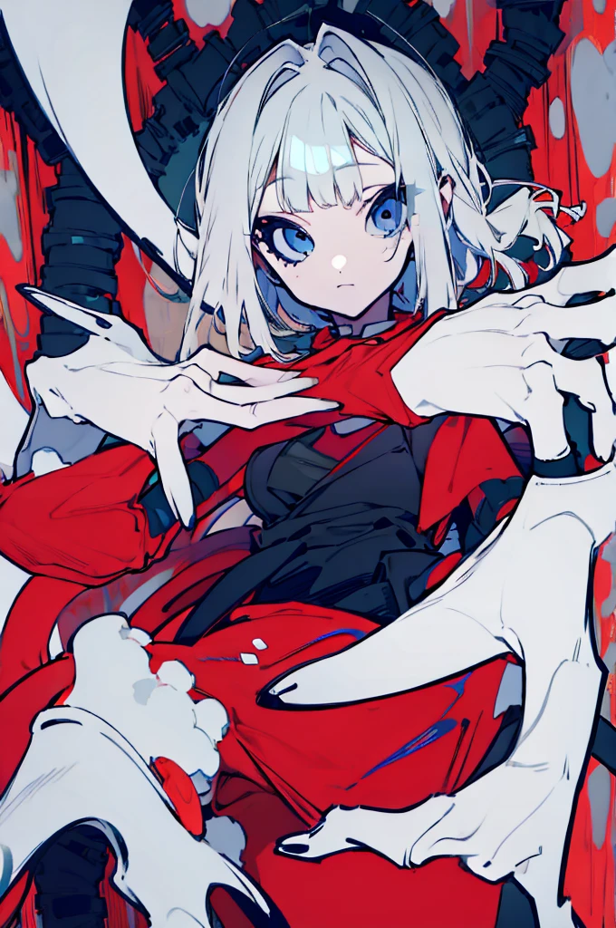 arafed woman in a red and black outfit sitting on a chair, onmyoji detailed art, katana zero video game character, goth ninja, akali, by Yang J, rossdraws sakimimichan, portrait ninja gaiden girl, onmyoji, demon slayer rui fanart, extremely detailed artgerm, keqing from genshin impact