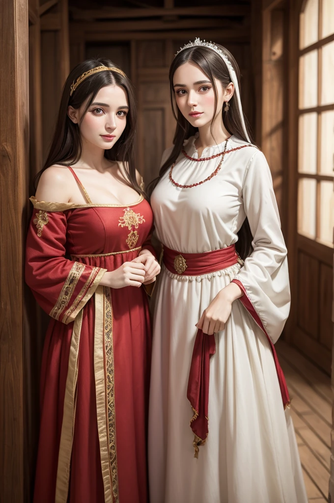 2 Magyar women 12th century medieval tale costume 