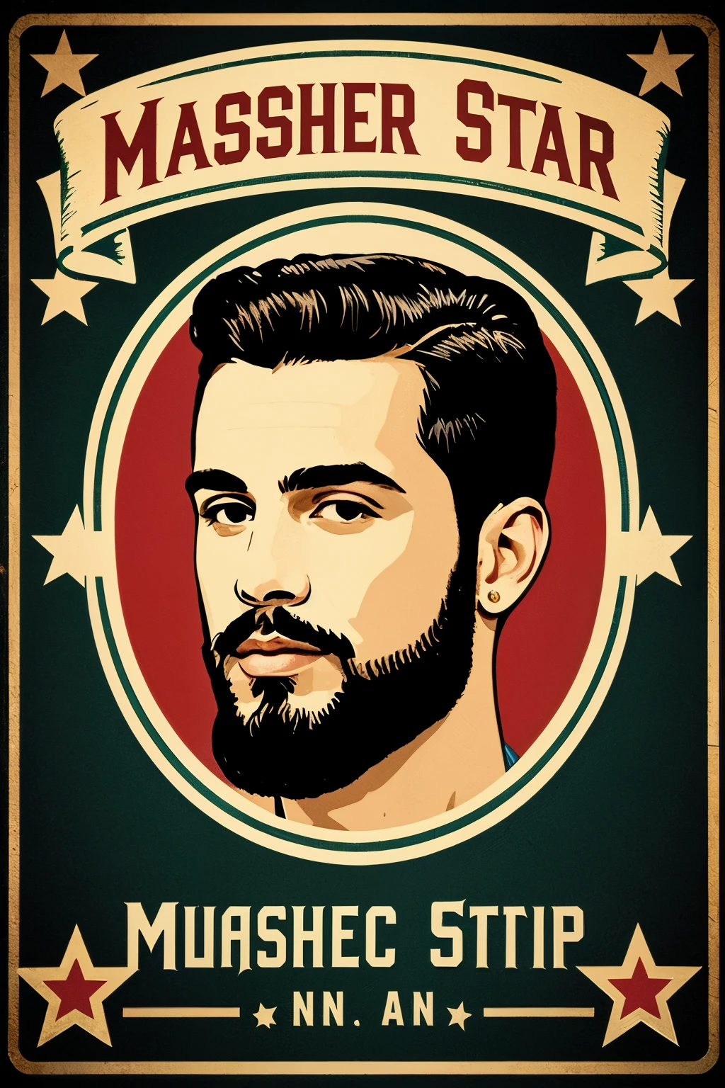 ((Best Quality)), ((Masterpiece)), (detailed), barber shop logo called ALL STAR
