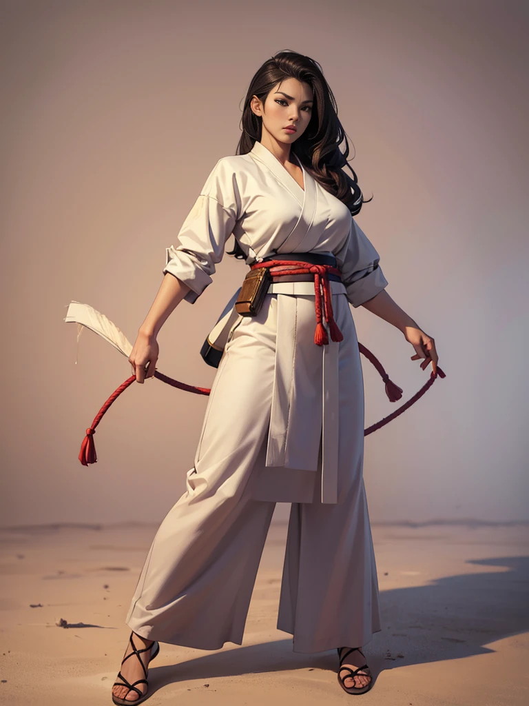((best quality)), ((4k)), ((highres)), ((masterpiece:1.2)). ((detailed)), ((ultra realistic)), ((intricate details)), ((full body picture)), ((character design sheet)), ((blank background)), ((standing in a blank background)), a full body shot of a beautiful martial arts korean goddess, martial arts korean goddess, martial arts goddess, fantasy female fighter, fighting game character, full body concept art, character design, gorgeous female matial artist,