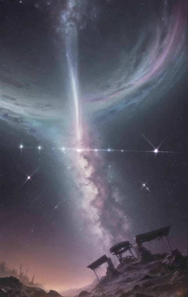 masterpiece, Highest quality, space, nebula, Milky Way, Black Hole, Creepy abominations, Hell in Space, A mysterious horror beyond my imagination、 I'm about to lose my mind here, Nightmare Vortex, Hellish Distortion, A temple made from the souls of the damned, (((Glacier)))