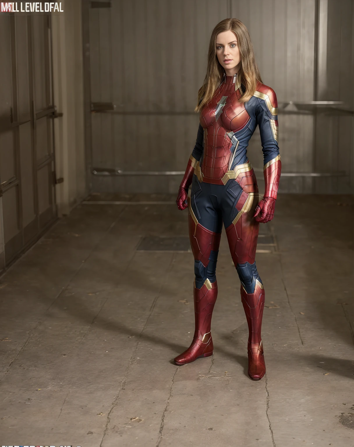 ((Full body photo, standing, feet on the ground)) Marvel Cinematic Universe ,realistic, best quality, StellaCoxQuiron, . Superheroes, epic battles, colorful, highly detailed