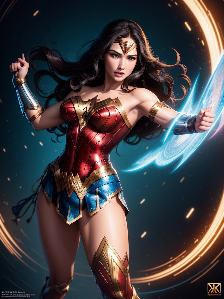 Wonder Woman, TM Samurai, intricate face details, poster style, icons, vibrant colors, vector style, digital art, 4K, intricate details, mesmerizing, professionally made, beautiful vector illustration, 12K resolution, 3D, all characters in detailed full body, highly detailed, vibrant, ultra high quality, Hyperrealism, Photorealism, octane render]