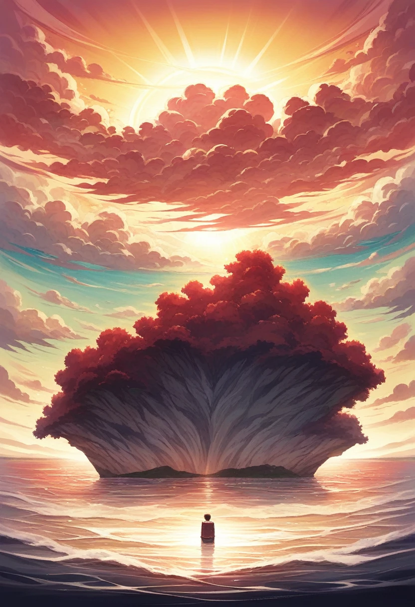 anime landscape of a boy sitting near the shore of a sea with, sunset with hellish orange and red clouds, anime nature wallpaper, Beautiful anime scene, beautiful anime peace scene, makoto shinkai cyril rolando, Beautiful anime scene, amazing wallpaper, anime art wallpaper 8k, animated background, art animated background, 4k anime wallpaper, 4k anime art wallpaper, wallpapers anime art 4k,