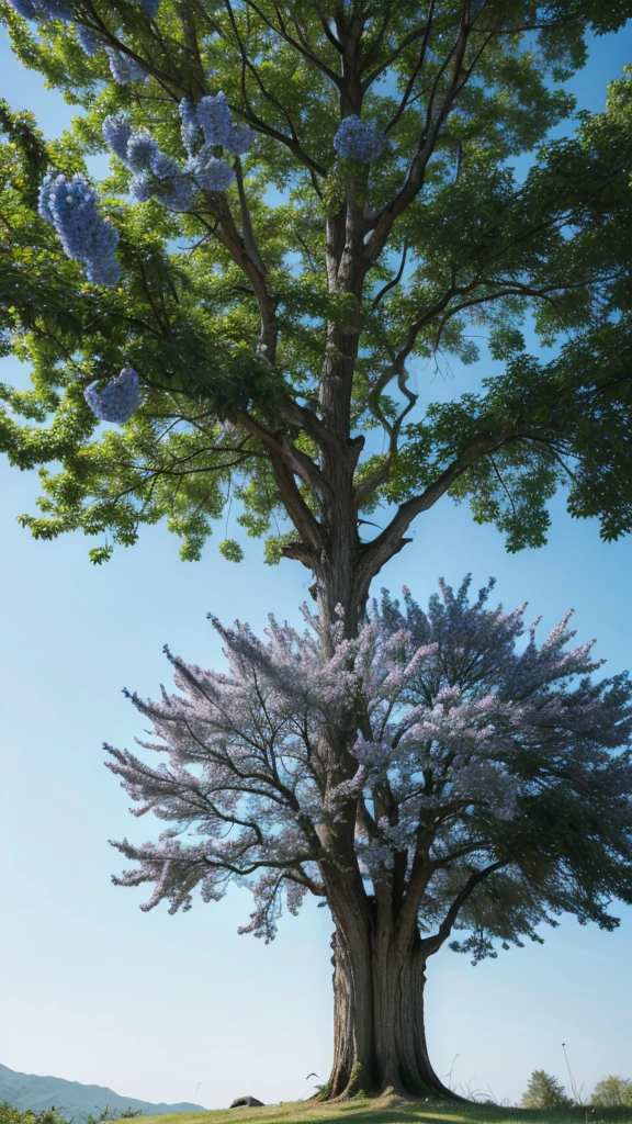 Tree with blue flowers 