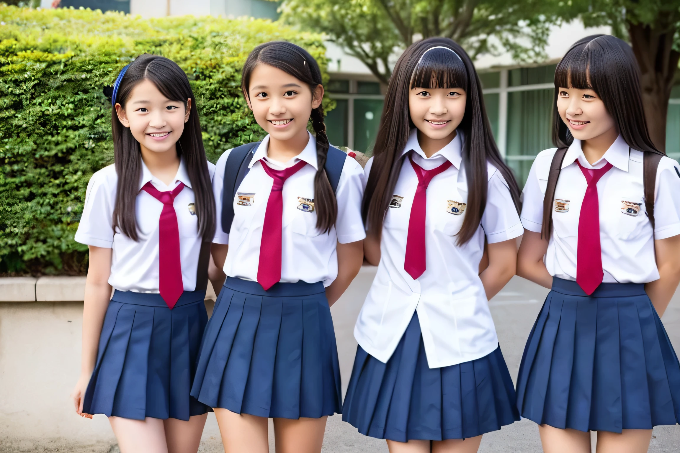 15 years old、middle School girls、legs open、uniform、School、M-shaped spread legs、Looks embarrassed、lift up the skirt、NSFW、short skirt、Erotic、spread your legs、Panty shot、white underwear
