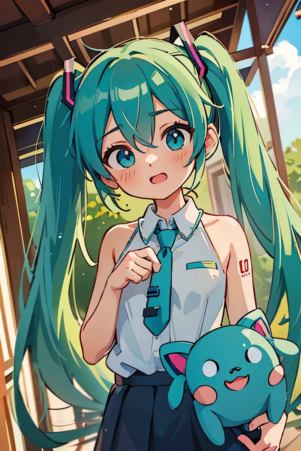 Ooh-ee-ooh
Ooh-ee-ooh
Ooh-ee-ooh
Ooh-ee-ooh
Miku, Miku, you can call me Miku
Blue hair, blue tie, hiding in your Wi-Fi
Open secrets, anyone can find me
Hear your music running through my mind
I'm thinking Miku, Miku (ooh-ee-ooh)
I'm thinking Miku, Miku (ooh-ee-ooh)
I'm thinking Miku, Miku (ooh-ee-ooh)
I'm thinking Miku, Miku (ooh-ee-ooh)
I'm on top of the world because of you
All I wanted to do is follow you
I'll keep singing along to all of you
I'll keep singing along
I'm thinking Miku, Miku (ooh-ee-ooh)
I'm thinking Miku, Miku (ooh-ee-ooh)
I'm thinking Miku, Miku (ooh-ee-ooh)
I'm thinking Miku, Miku (ooh-ee-ooh)
Miku, Miku, what's it like to be you?
20, 20, looking in the rear-view
Play me, break me, make me feel like Superman
You can do anything you want
I'm on top of the world because of you
All I wanted to do is follow you
I'll keep singing along to all of you
I'll keep singing along
I'm on top of the world because of you
I do nothing that they could never do
I'll keep playing along with all of you
I'll keep playing along
I'm thinking Miku, Miku (ooh-ee-ooh)
I'm thinking Miku, Miku (ooh-ee-ooh)
I'm thinking Miku, Miku (ooh-ee-ooh)
I'm thinking Miku, Miku (ooh-ee-ooh)
Where we were walking together? I will see you in the end
I'll take you where you've never been, then bring you back again
Listen to me with your eyes, I'm watching you from in the sky
If you forget I'll fade away, I'm asking you to let me stay
So bathe me in your magic light, and keep it on in darkest night
I need you here to keep me strong, to live my life and sing along
I'm lying with you wide awake, like your expensive poison snake
You found me here inside a dream, walk through the fire straight to me