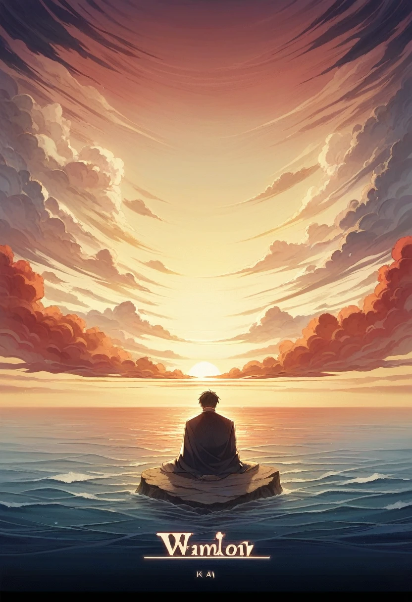 anime landscape of a boy sitting near the shore of a sea with, sunset with hellish orange and red clouds, anime nature wallpaper, Beautiful anime scene, beautiful anime peace scene, makoto shinkai cyril rolando, Beautiful anime scene, amazing wallpaper, anime art wallpaper 8k, animated background, art animated background, 4k anime wallpaper, 4k anime art wallpaper, wallpapers anime art 4k, work of vincent van gogh