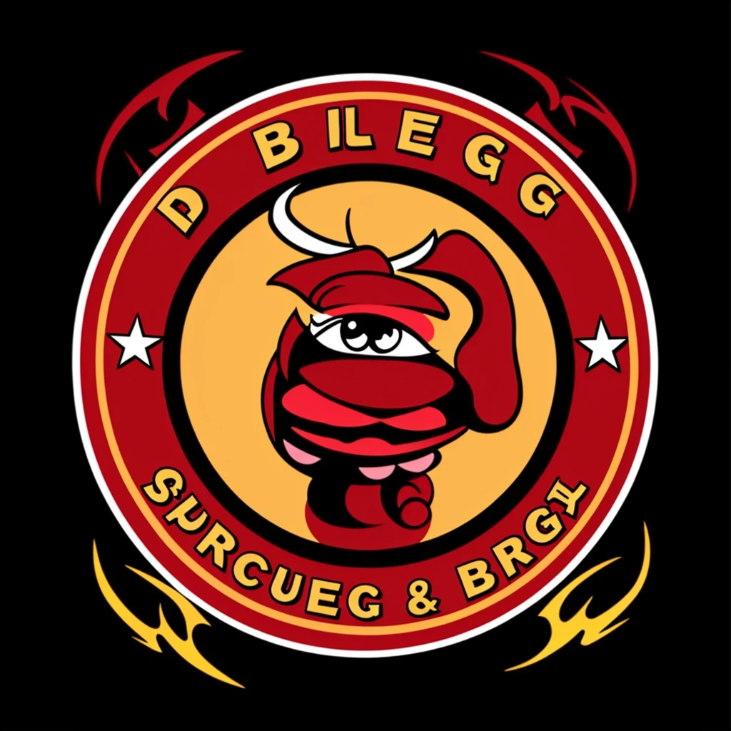 highlight this thematic symbol with a juicy and whimsical burger 