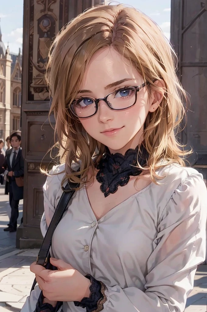 Masterpiece, 最high quality, high quality, High resolution, high quality texture, high quality shadows, High resolution, Beautiful details, Detailed CG, Detailed Texture, Realistic representation of face, Realistic, colorful, delicate, Cinematic Light, Side light, Lens flare, Ray Tracing, sharp concentrated, (1 Girl,concentrated:1.3), ( Intricate details, compensate, PureErosFaceV1:0.5), (細部まで美しいdelicateな顔, 緻密で美しいdelicateな瞳, Perfect Facial Proportions, Dense skin, Optimal ratio of four fingers to one thumb,Unified 8k wallpaper, Arms under chest, Modest chest, Wide Hips, Smooth upper abdomen, 35 years old, blue eyes, glasses, air fortress hair, blonde hair, house wife, the gaze of true love, lips of temptation, A look full of compassion ,a smile full of love, i love you, Acting lovey-dovey, I love you so much I'm crazy,
England, St. Pancras station, platform, adventure journey, morning of departure with the one you love, large travel bag
