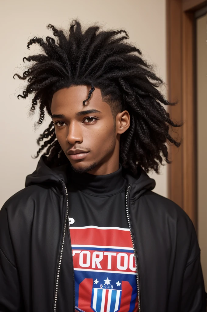 black male, curly hair, de 1,95 tall, dorpo atletico