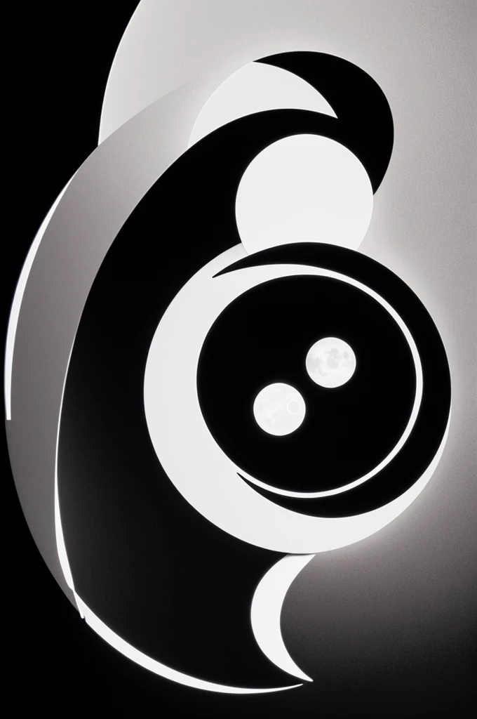 Yin and yang with sun and moon in black and white 
