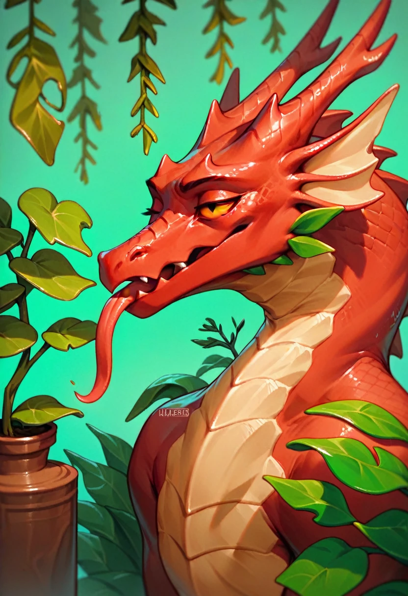 Very detailed art, very detailed chinese dragon,the color of the red scales with gold details, cannabis plants around very detailed (very detailed marijuana plants) (em um grow) the grow room has to be very detailed with LEDs on top of the plants (art), o dragao masculino 