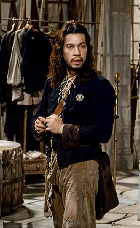 (Best Quality:1.2) a man with long hair and musketeer clothing at Versailles,