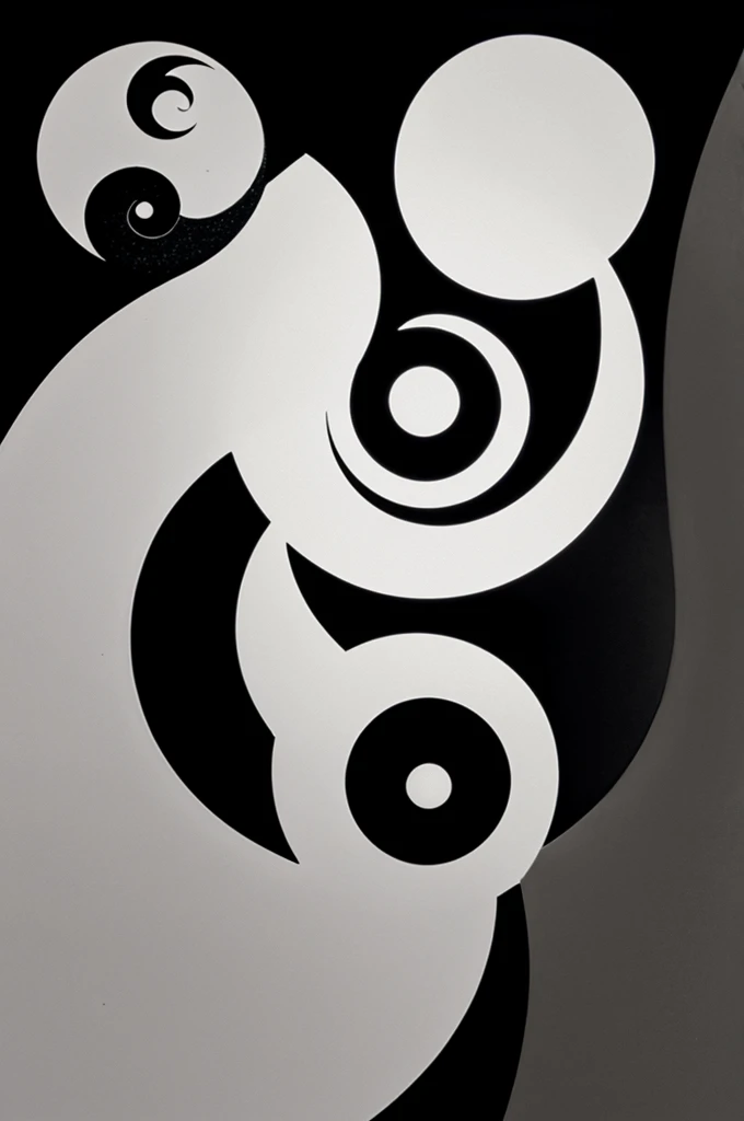 Yin and yang with sun and moon in black and white 
