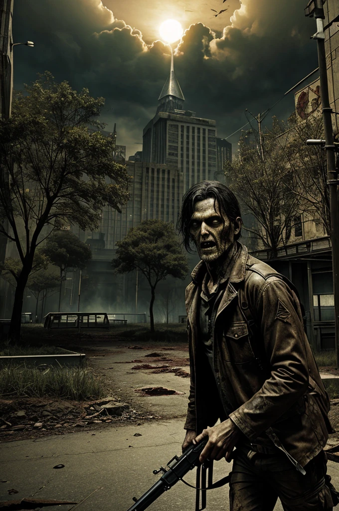 This 19-year-old character has a disturbing and fearful appearance. has brown hair, falling in messy strands on her pale, angular face. His eyes are the most notable, ya que son de un azul celeste intenso, casi brillantes, que resaltan en contraste con su piel.
His smile is dark and disturbing, llena de dientes filosos, which appear to be more numerous and sharper than normal. Esto le da un aspecto siniestro y amenazador. Viste una sudadera gris, desgastada y manchada, that gives it a scruffy air.
En cuanto a su vestimenta inferior, lleva unos pantalones de mezclilla azul, which also appear to be worn and stained. Sus tenis son negros y desgastados, reflejando la falta de cuidado en su apariencia general.
En su mano, este personaje sostiene un machete ensangrentado, lo que implica un pasado violento o un comportamiento peligroso. Este detalle agrega un elemento adicional de horror y amenaza a su imagen. Esta escena tiene lugar en una calle solitaria durante la noche, lo que crea un ambiente de suspense y misterio. The combination of the character's gloomy appearance, The bloody machete and red-eyed dogs generate a disturbing atmosphere typical of the world of Creepypastas.