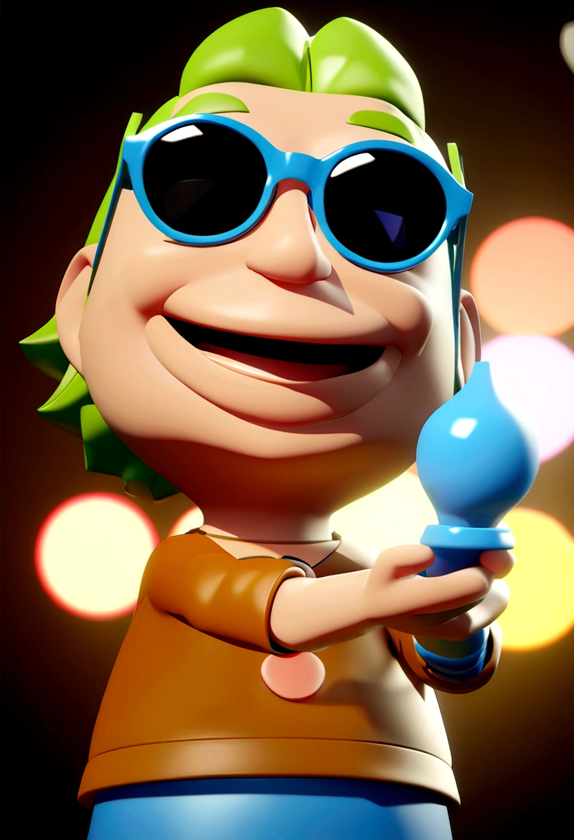 Cartoon character of a man in sunglasses and blue shirt, animation character, stylized character, animation style rendering, 3d stylized, Arnold Maya rendering, Stylized 3D rendering, toon render screenshot, 3d character, 3d character, Stylized 3D rendering, 3D character rendering, cartoon character, Personagem de close up, character posing, (Pixar-style) (master part:1.2) (bokeh) (best qualityer) (skin detailed) (detailed texture) (8K) (Argilla) (cinematic lighting) (sharp focus