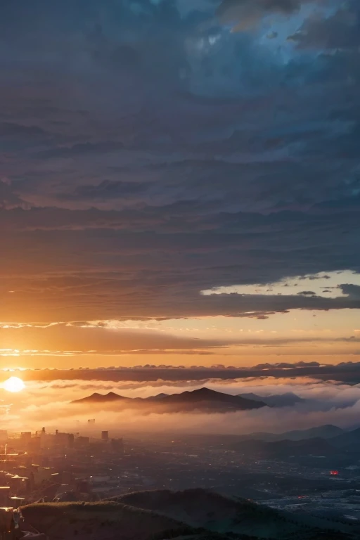 photograph、Real、Portrait、((masterpiece, Highest quality, High resolution)), ((Highly detailed CG integrated 8K wallpaper)), ((Outdoor))An airplane flying in the morning sky, ((Sunrise on a cloudy morning, Strong sun rising in the sky)), moody The rising sun in the background, orange sky outside, Sunrise on a cloudy morning, sky setting, ((The rising sun in the background)), Sunrise is, The rising sun in the background, Background sky, Background sky, With dramatic skies,