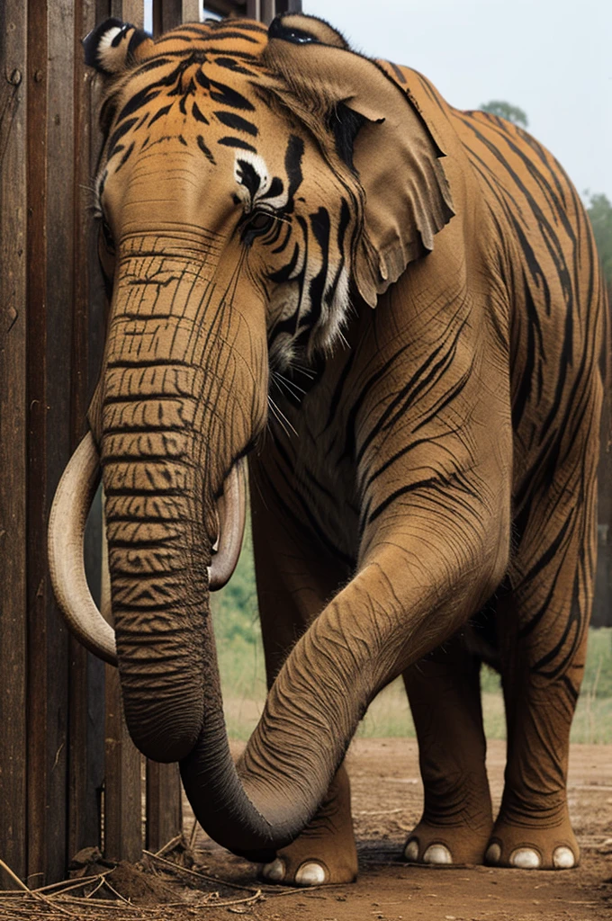 Create a tiger, an elephant