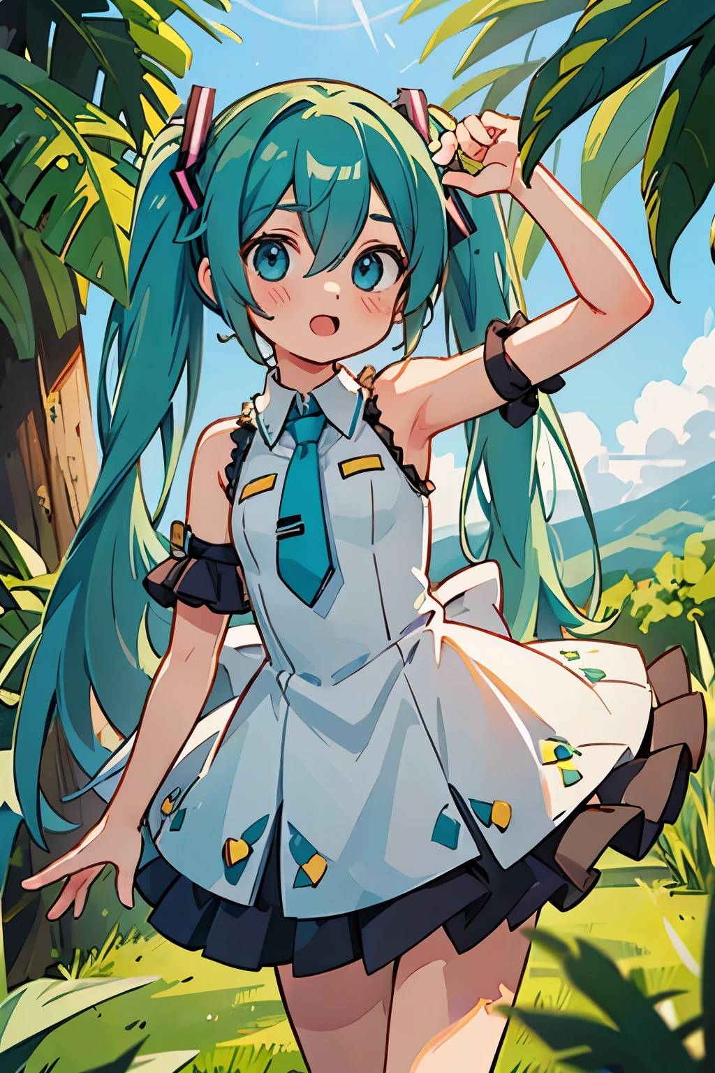 Ooh-ee-ooh Ooh-ee-ooh Ooh-ee-ooh Ooh-ee-ooh Miku, Miku, you can call me Miku Blue hair, blue tie, hiding in your Wi-Fi Open secrets, anyone can find me Hear your music running through my mind I'm thinking Miku, Miku (ooh-ee-ooh) I'm thinking Miku, Miku (ooh-ee-ooh) I'm thinking Miku, Miku (ooh-ee-ooh) I'm thinking Miku, Miku (ooh-ee-ooh) I'm on top of the world because of you All I wanted to do is follow you I'll keep singing along to all of you I'll keep singing along I'm thinking Miku, Miku (ooh-ee-ooh) I'm thinking Miku, Miku (ooh-ee-ooh) I'm thinking Miku, Miku (ooh-ee-ooh) I'm thinking Miku, Miku (ooh-ee-ooh) Miku, Miku, what's it like to be you? 20, 20, looking in the rear-view Play me, break me, make me feel like Superman You can do anything you want I'm on top of the world because of you All I wanted to do is follow you I'll keep singing along to all of you I'll keep singing along I'm on top of the world because of you I do nothing that they could never do I'll keep playing along with all of you I'll keep playing along I'm thinking Miku, Miku (ooh-ee-ooh) I'm thinking Miku, Miku (ooh-ee-ooh) I'm thinking Miku, Miku (ooh-ee-ooh) I'm thinking Miku, Miku (ooh-ee-ooh) Where we were walking together? I will see you in the end I'll take you where you've never been, then bring you back again Listen to me with your eyes, I'm watching you from in the sky If you forget I'll fade away, I'm asking you to let me stay So bathe me in your magic light, and keep it on in darkest night I need you here to keep me strong, to live my life and sing along I'm lying with you wide awake, like your expensive poison snake You found me here inside a dream, walk through the fire straight to me
