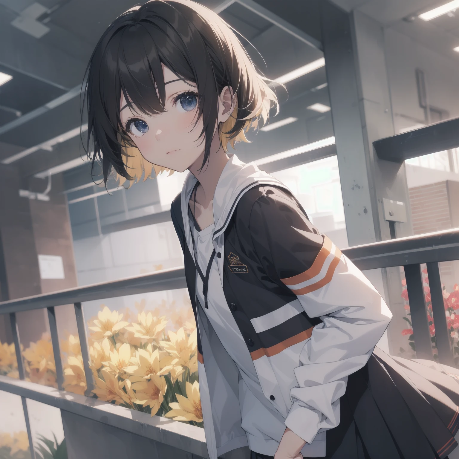 ultra-absurdres-Top quality by artist God, ultra-detailed, high resolution, anime moe artstyle, best anime 8k konachan wallpaper, pixiv contest winner, pool:2810, perfect anatomy,break, 1girl, (Please draw a girl walking sleepily to school alone. )break,(Solo,little female, 13-year-old:1.3),Full limbs, complete fingers,a junior high school student, (very short hair), short cut, flat chest, , small butt, small black eyes, beautiful detailed eyes, well-proportioned iris and pupils, expressive eyes, highres detailed hair, soft expression, salor school_uniform, sailor collar, serahuku, bow, pleated skirt,(Detailed Lighting), (Detailed background), in the School commute route. break,super detailed skin, Best cinematic lighting powered by famous artist, 8k,beauty illustration,photoshop_(medium),very aesthetic,break,((artist:saiguchi_otoufu )), artist:clamp ,artist:carnelian ,artist:kantoku ,
