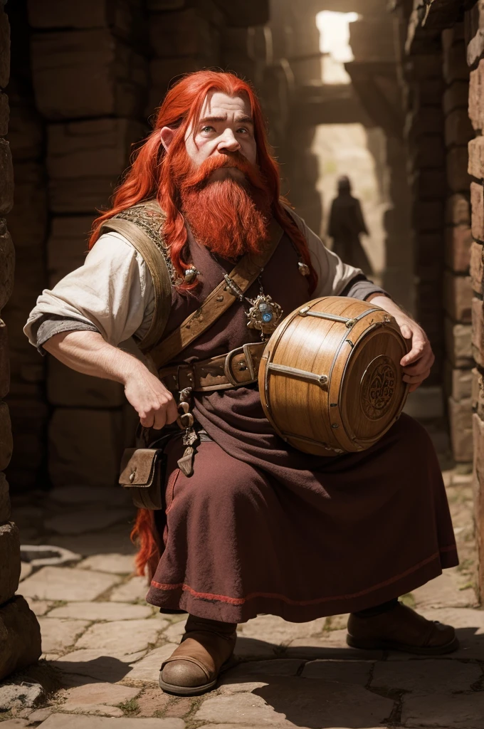 1 dwarf, bard, red hair, Dungeons And Dragons