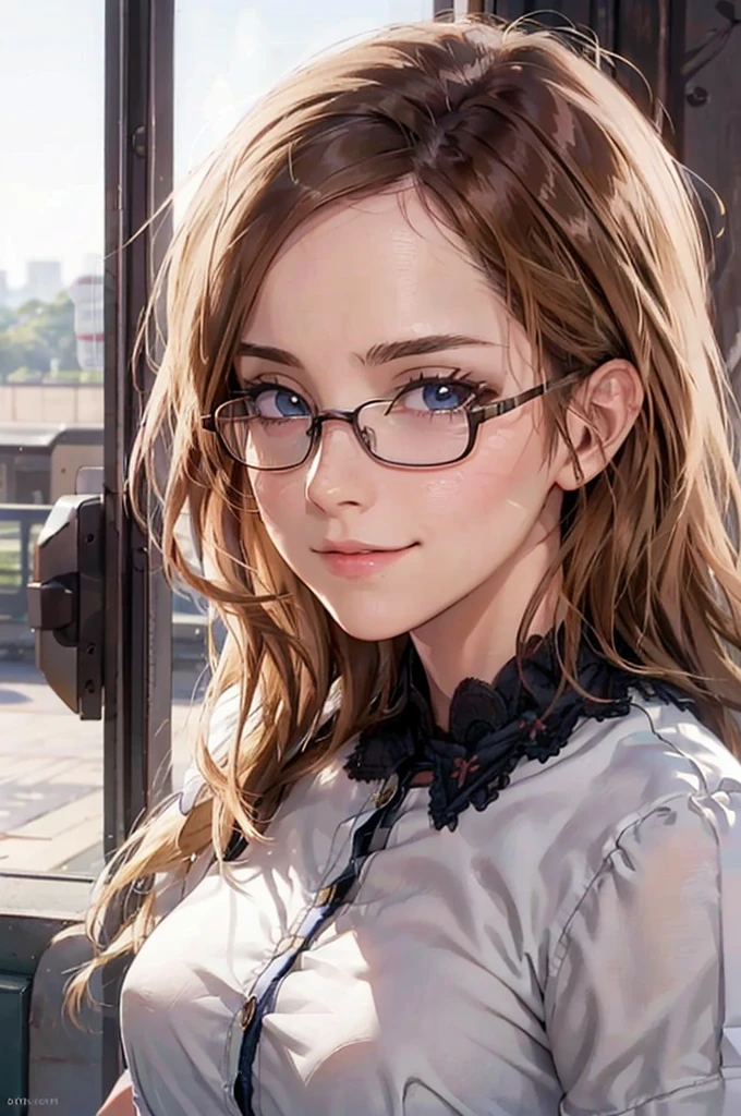 Masterpiece, 最high quality, high quality, High resolution, high quality texture, high quality shadows, High resolution, Beautiful details, Detailed CG, Detailed Texture, Realistic representation of face, Realistic, colorful, delicate, Cinematic Light, Side light, Lens flare, Ray Tracing, sharp concentrated, (1 Girl,concentrated:1.3), ( Intricate details, compensate, PureErosFaceV1:0.5), (細部まで美しいdelicateな顔, 緻密で美しいdelicateな瞳, Perfect Facial Proportions, Dense skin, Optimal ratio of four fingers to one thumb,Unified 8k wallpaper, Arms under chest, Modest chest, Wide Hips, Smooth upper abdomen, 35 years old, blue eyes, glasses, air fortress hair, blonde hair, house wife, the gaze of true love, lips of temptation, A look full of compassion ,a smile full of love, i love you, Acting lovey-dovey, I love you so much I'm crazy,
England, train, St. Pancras station, platform, big trunk, adventure journey, departing with my love in the morning, waiting for the train to arrive