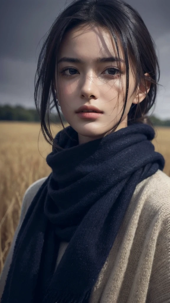 8k, best quality, masterpiece, realistic, ultra detail, photo realistic, Increase quality,
a photo of a girl standing in a field with a scarf, in the style of dark and brooding designer, voluminous mass, photobash, serene faces, jagged edges, navy, natural beauty, close-up shot
大きな胸, ツインテール, 長い髪,