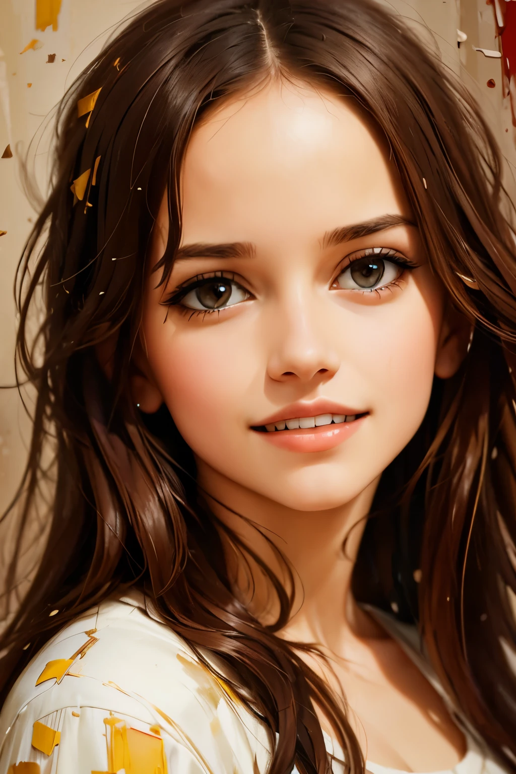 ((Speed Paint) +++ Female portrait, palette knife painting, impressionist style, brushwork technique, large stroke