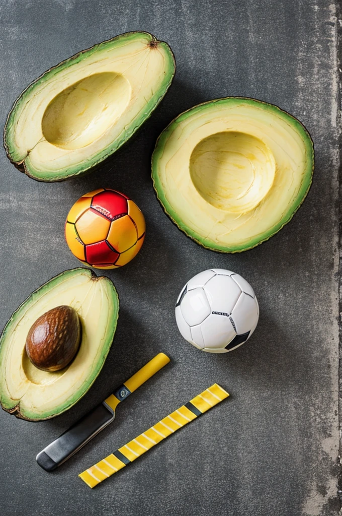 Avocado with a Soccer Ball and Soccer Shirt