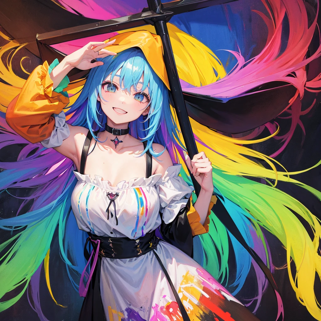 witch(Art room Painting on canvas(Crucifixion Slam Rainbow colors)smile)Poster