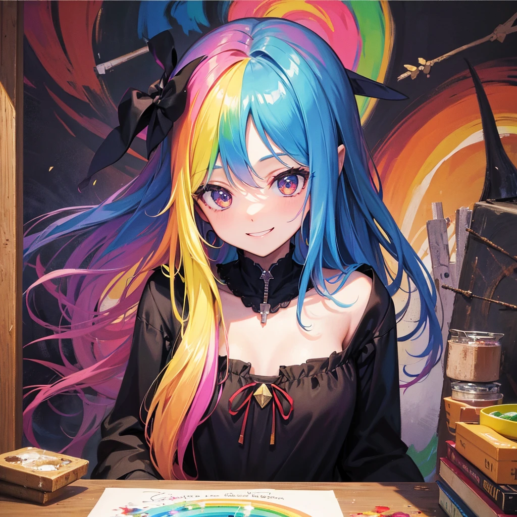 witch（Art room　Painting on canvas（Crucifixion　Slam　Rainbow colors）smile）Poster
