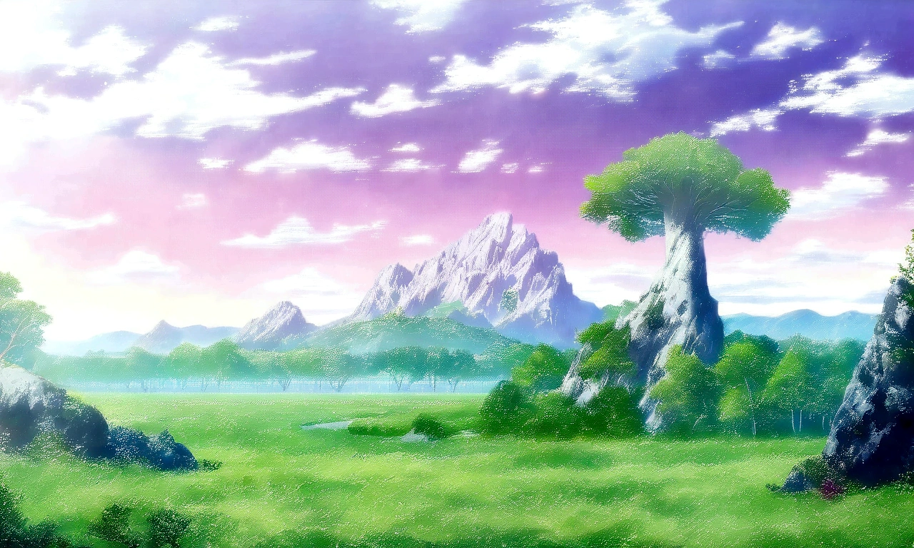 anime - style painting of a tree in a grassy field with rocks, anime countryside landscape, anime landscape, anime landscape wallpaper, anime background art, beautiful anime scenery, anime background, anime beautiful peace scene, anime scenery, anime movie background, anime nature, anime scenery concept art, colorful anime movie background, beautiful anime scene, anime scene, beautiful landscape background