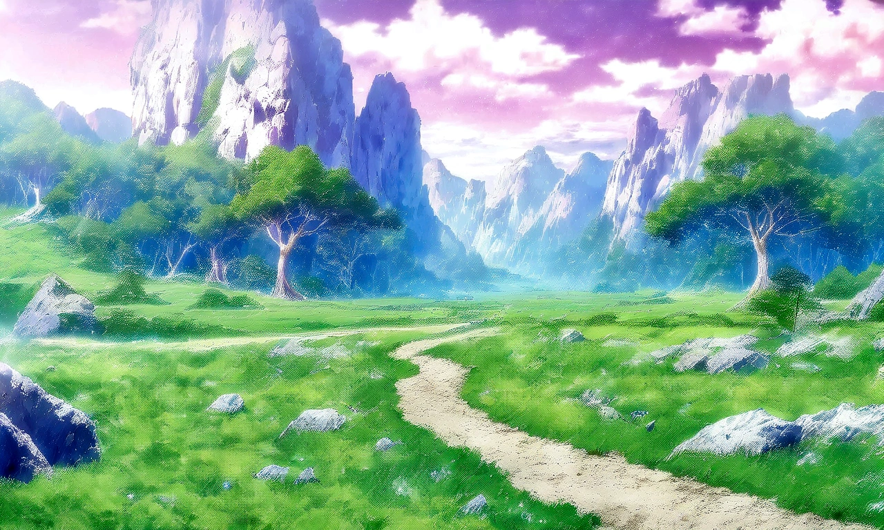 
anime - style painting of a tree in a grassy field with rocks, anime countryside landscape, anime landscape, anime landscape wallpaper, anime background art, beautiful anime scenery, anime background, anime beautiful peace scene, anime scenery, anime movie background, anime nature, anime scenery concept art, colorful anime movie background, beautiful anime scene, anime scene, beautiful landscape background