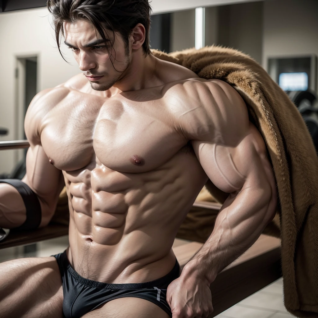 furry, man, muscular, sexy, cat, gymbro, beautiful