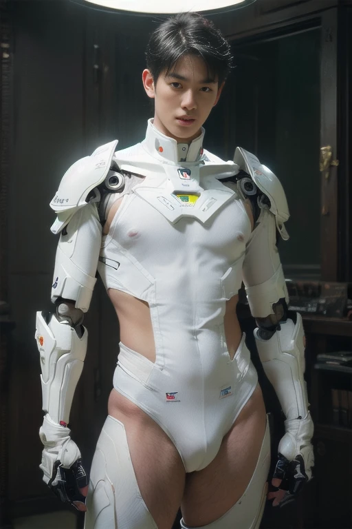 (masutepiece,High resolution,ultra - detailed:1.0),1(Boy,Robot Boy),Perfect male body,Look at the camera,Delicate eyes and delicate face,extremely details CG,Unity 8k wallpaper,intricate-detail,solo person,Detailed face, (Futuristic skin-perfect white bodysuit), Best Quality, hands visible, (White Gloves), Beautiful and delicate blue short hair:1.5 , full length shot(fls) , big thighs , big hips , insane details, hyper details , photorealistic , only male , handsome boy , fat buttock , puffy nipples , 16k resolution , ultra-high clarity , hyperrealism, uhd,. K-pop idol ,   whore , slutty whore , swollen nipples , defeat , grins ,thick thighs, thick booty. Fat buttocks , male , wide his , wide pelvis , ((ultra realism,  Ultra photorealism))
