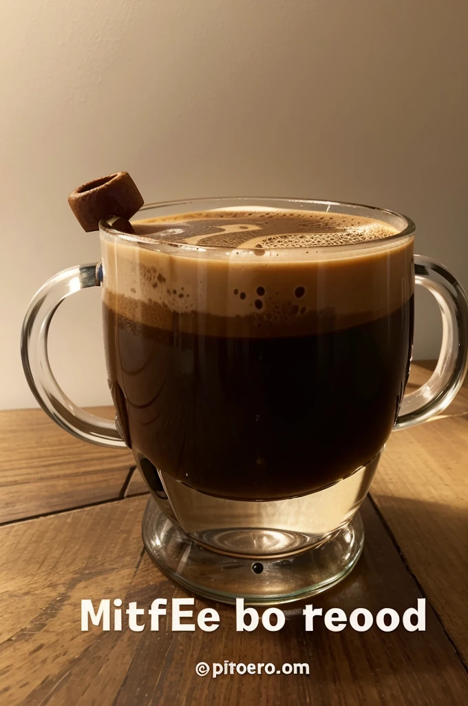 make me a coffee-themed drink logo. In between there is text that says "EL-Baroq", the background is light colored