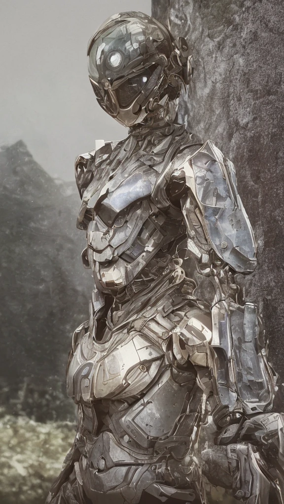 (full body, (dynamic pose), action pose), (rim lighting, studio lighting, distant moon light, night, bloom), (cinematic, best quality, masterpiece, ultra HD textures, highly detailed, hyper realistic, intricate detail, 8k, photorealistic, concept art, matte painting, autodesk maya, vray render, ray tracing, hdr), (dslr, full frame, 16mm focal length, f/8 aperture, dynamic perspective, dynamic angle, golden ratio, wide photography, wide field of view, deep depth of field, zoom out) techwear, urbansamurai 3d, realistic cyborg in a cyberhelmet head