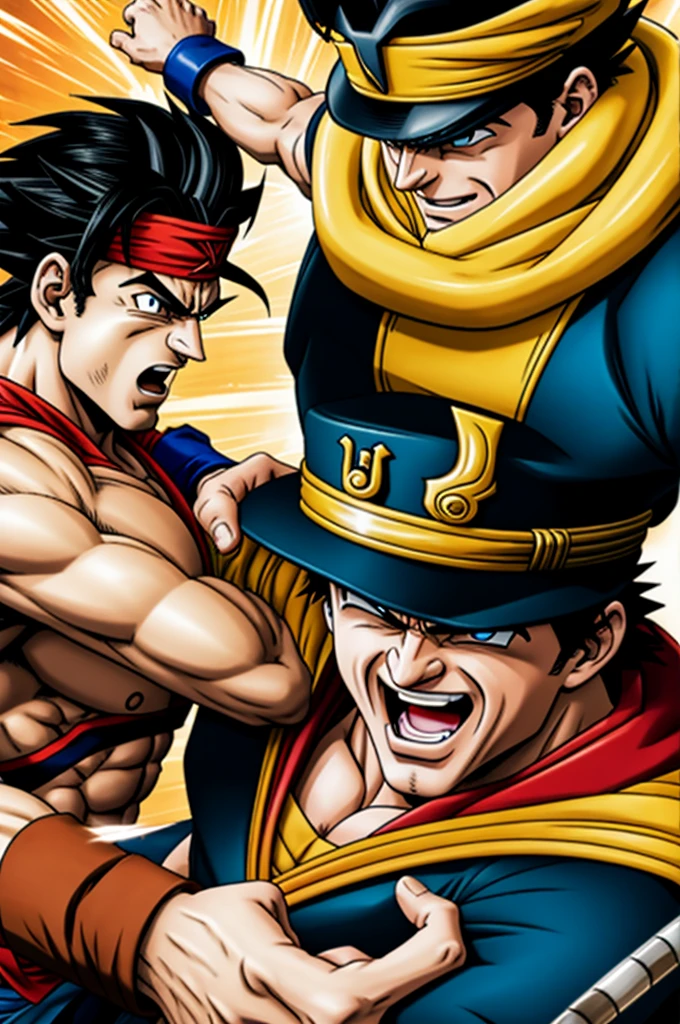 Jotaro kujo fighting with Goku