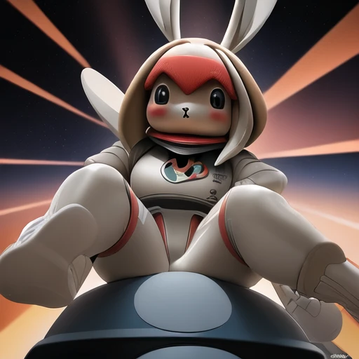 (masterpiece, best quality:1.2), the ((conejo)) taekwondo player, with her ceramic-textured skin, rises in the vacuum of space, preparing to execute a spectacular kick. ((conejo))
