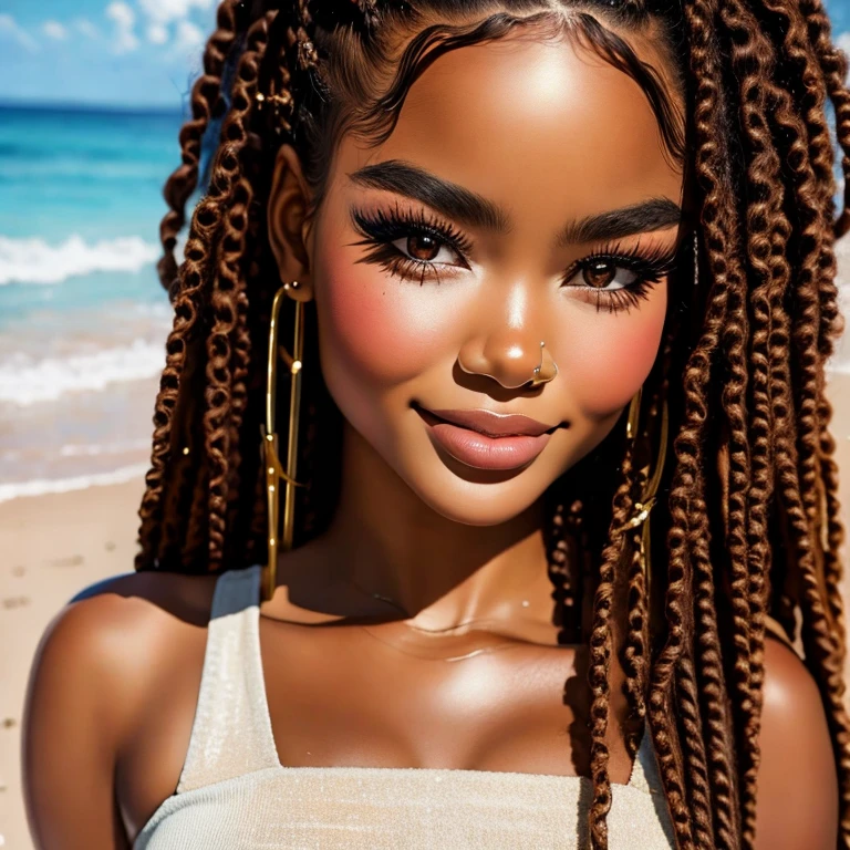 (masterpiece, best quality:1.2), 1girl, brown skin, (8k), realistic, 