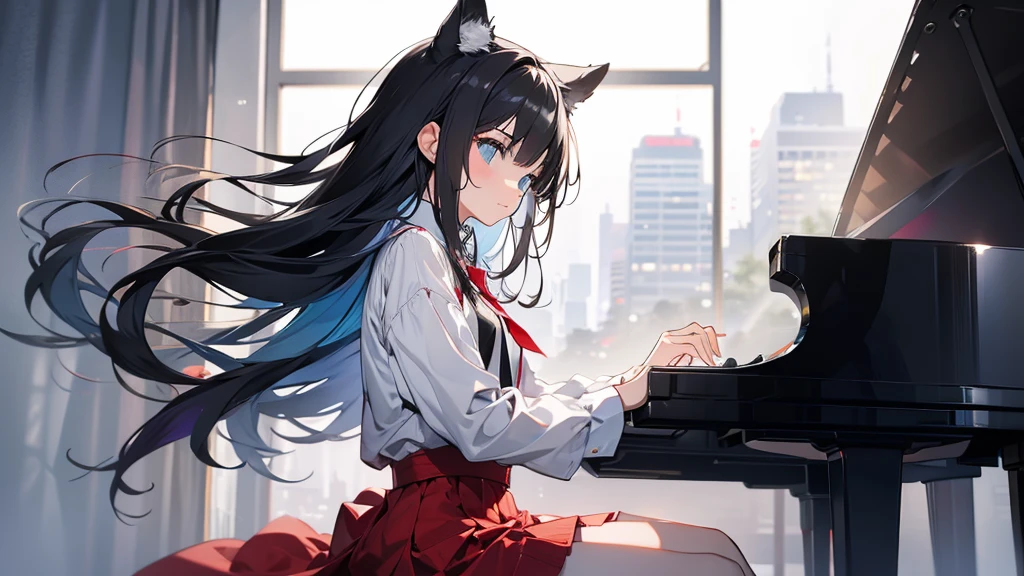 Girl playing piano