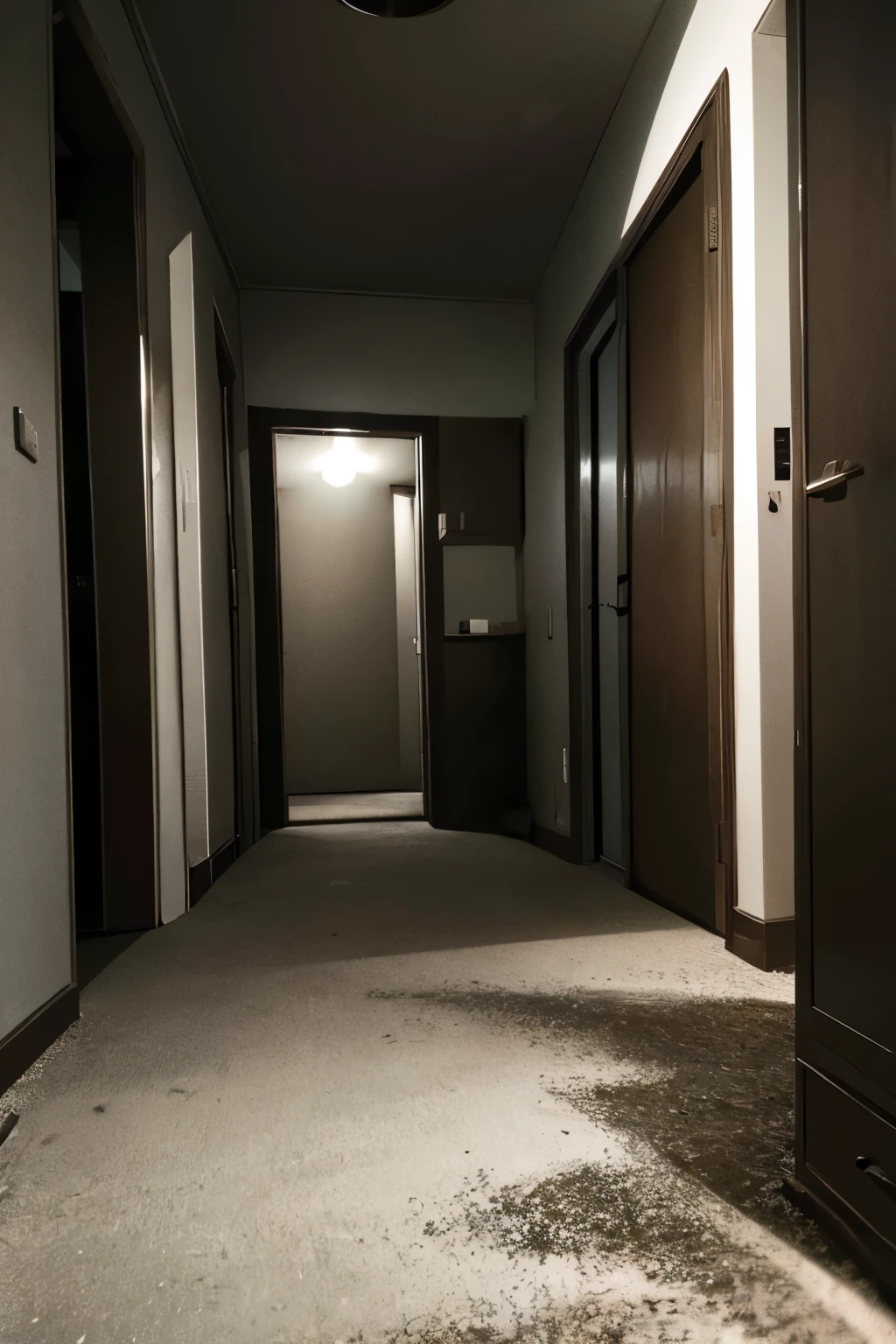 The atmosphere is dark and eerie A dark apartment