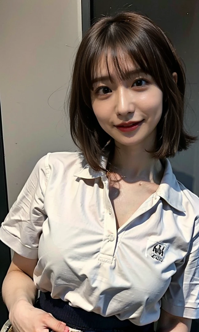 Let me wear high-class clothes www.(((Pantyhose w.Medium Short Hair、Shoulder-length hair:1.4))).((A luxurious navy blue shirt with a navy blue collar、Standing photo、Medium Hair、服の上からでもわかるBig Breasts、Both hands are in front of the belly button、A photo of panties visible through a short polo shirt、Roll up your shirt with your hands、She is wearing a white polo shirt and luxurious white panties.、:1.4))、In the living room、Cream Hair Color、Her huge breasts are obvious even through her clothes...、Small earrings、Light brown hair color、:1.4))、Shiny Hair、Light beige hair color、Background Blur、Light brown hair、{{Cowgirl Shot}}、((Close-up shot from the waist up、Big Breasts:1.4))、Big Breasts、にっこりsmile、服からでも分かるBig Breasts、Cowboy Shot、素敵なsmile、((Revealing clothing))、Full body photo、ring、Tuck your hair behind one ear、Silver Necklace、smile、Caustics、Highly detailed photos、Big Breasts、Super no makeup、(8K、RAW Photos、Highest quality、masterpiece:1.2)、(Realistic、Realistic)、1 Girl、((Big Breastsショートヘア、Looking into the camera:1.4))、Hair blowing in the wind